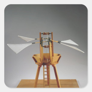 Sticker Carré Modèle de reconstruction du design de da Vinci