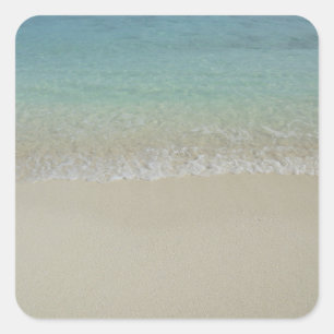 Sticker Carré Modèle de sable blanc des Maldives Nature branchée