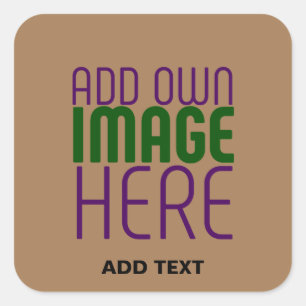 STICKER CARRÉ MODÈLE DE TEXTE D'IMAGE BROWN SIMPLE MODERNE