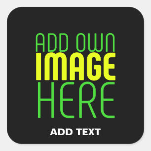 STICKER CARRÉ MODÈLE DE TEXTE D'IMAGE NOIRE SIMPLE ET MODERNE