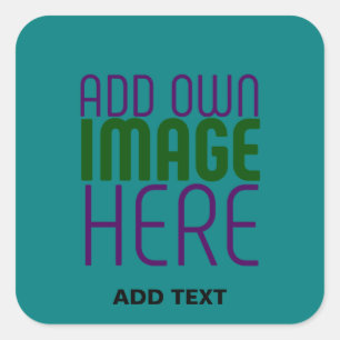 STICKER CARRÉ MODÈLE DE TEXTE D'IMAGE VERTE TURQUOISE MODERNE