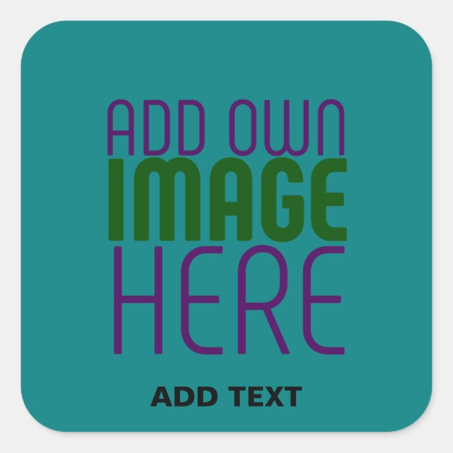 STICKER CARRÉ MODÈLE DE TEXTE D'IMAGE VERTE TURQUOISE MODERNE (Devant)