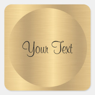 Sticker Carré Modèle de texte personnalisé avec aspect métallisé