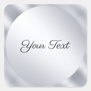 Sticker Carré Modèle de texte personnalisé avec un aspect métall