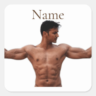 Sticker Carré Modèle Fitness Homme Thunder_Cove