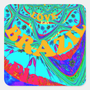 Sticker Carré Modèle floral dynamique : Hommage brésilien Manger