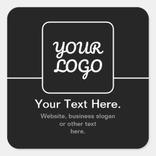 Sticker Carré Modèle moderne pour votre logo Noir & Blanc