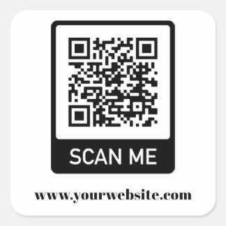 Sticker Carré Modèle simple d'autocollant de code QR
