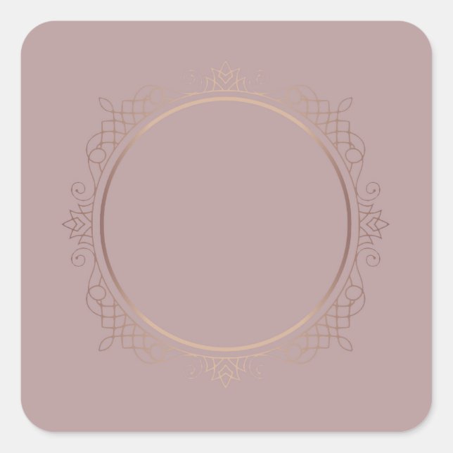 Sticker Carré Modèle vierge élégant tendance or rose personnalis (Devant)