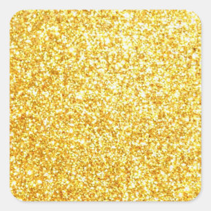 Sticker Carré Modèle vierge paillettes dorées Classique Glamour