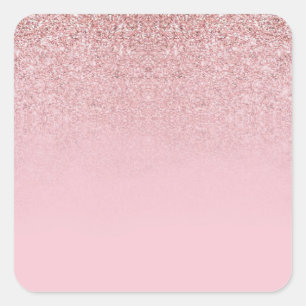 Sticker Carré Modèle vierge paillettes or rose élégant Ajouter d