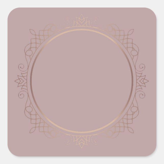 Sticker Carré Modèle vierge Rose Gold Ajouter Texte Design Élité (Devant)