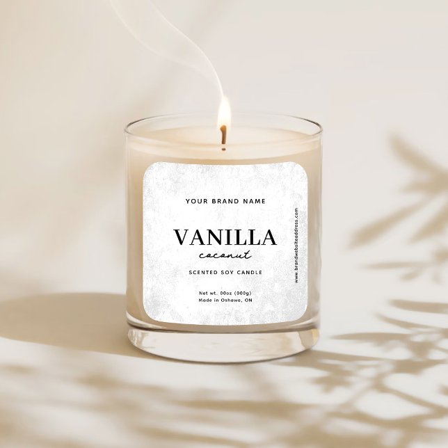 Sticker Carré Modern White Rustic Label (Créateur téléchargé)