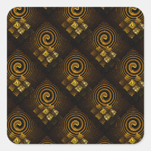 Sticker Carré Moderne Bohème Élégant Motif Artistique Abstrait D