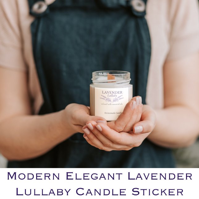 Sticker Carré Moderne Élégante Lavande lullabe bougie (Modern Elegant Lavender lullaby Candle Square Sticker)