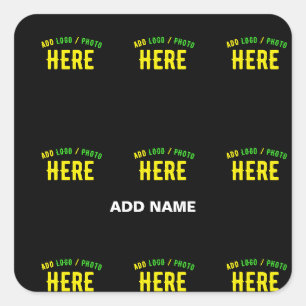 STICKER CARRÉ MODERNE ET MODERNE PERSONNALISABLE NOIR VÉRIFIÉ