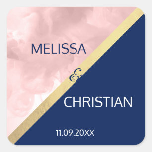 Sticker Carré Moderne Mariage bleu bleu bleu marine bleu bleu bl
