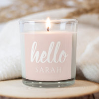 Moderne Minimal Pastel Rose Bonjour Et Vous Nom
