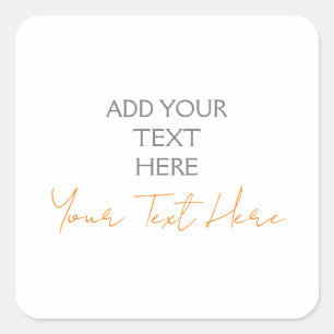 Sticker Carré Moderne Minimaliste Personnalisé Ajouter Texte
