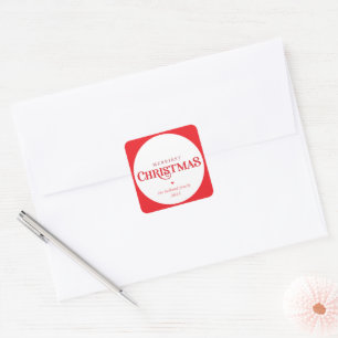 Sticker Carré MODERNE minimum mignon festif rouge plus joyeuse n
