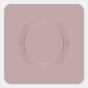 Sticker Carré Moderne Tendance Or Rose Vierge Modèle Ajouter Tex