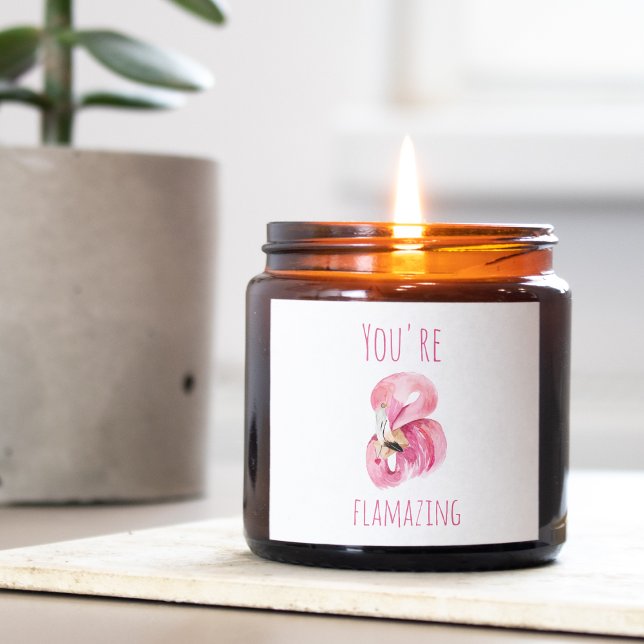 Sticker Carré Moderne Vous Flamazirez Beauté Flamant rose rose (Créateur téléchargé)