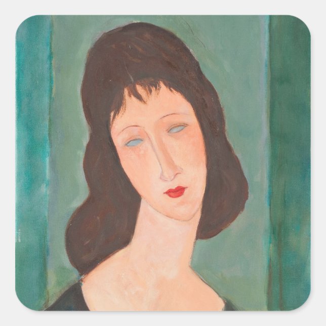 Sticker Carré Modigliani Amedeo Portrait (Devant)