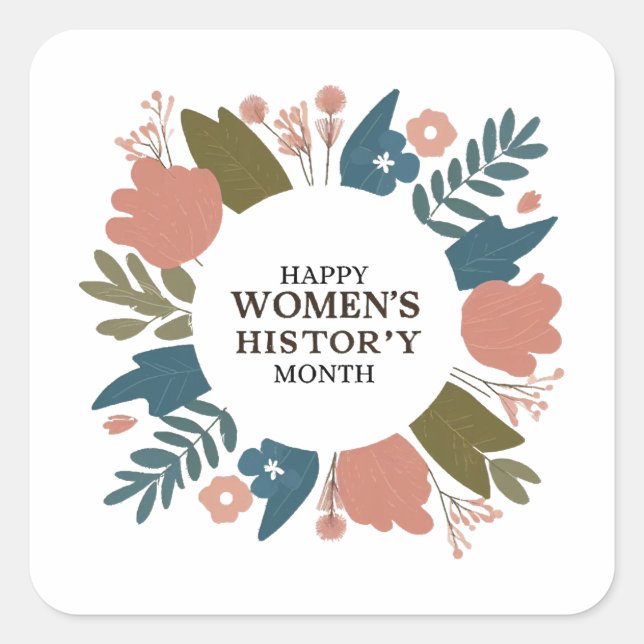Sticker Carré Mois de l'histoire des femmes (Devant)