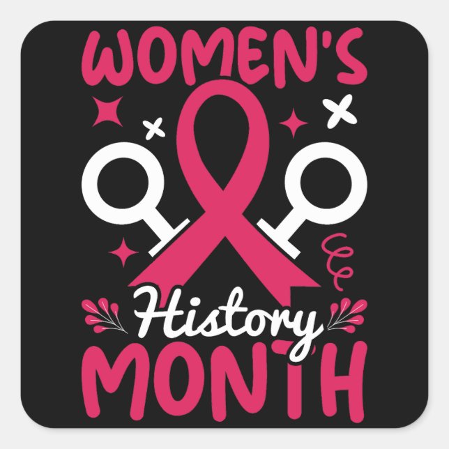 Sticker Carré Mois de l'histoire des femmes féministe (Devant)