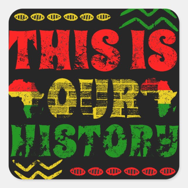 Sticker Carré Mois de l'histoire des Noirs, Afro-Américains (Devant)