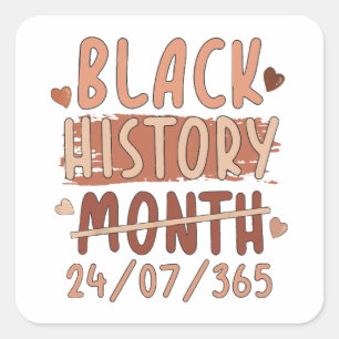 Sticker Carré Mois de l'histoire des Noirs Afro Mélanine Femmes 