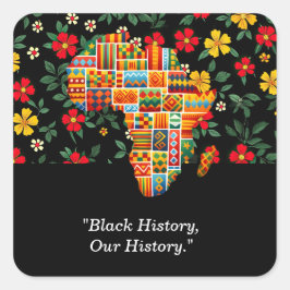 Sticker Carré Mois de l'histoire noire Design floral