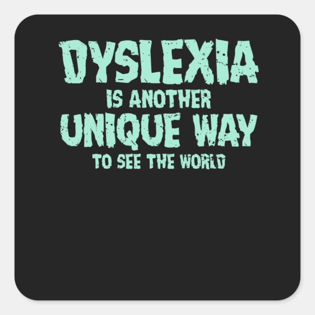 Sticker Carré mois de sensibilisation à la dyslexie, octobre (Devant)