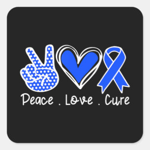 Sticker Carré Mois de sensibilisation à l'Ataxie Bleu Ruban Paix