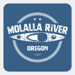 Sticker Carré Molalla River Oregon Kayaking