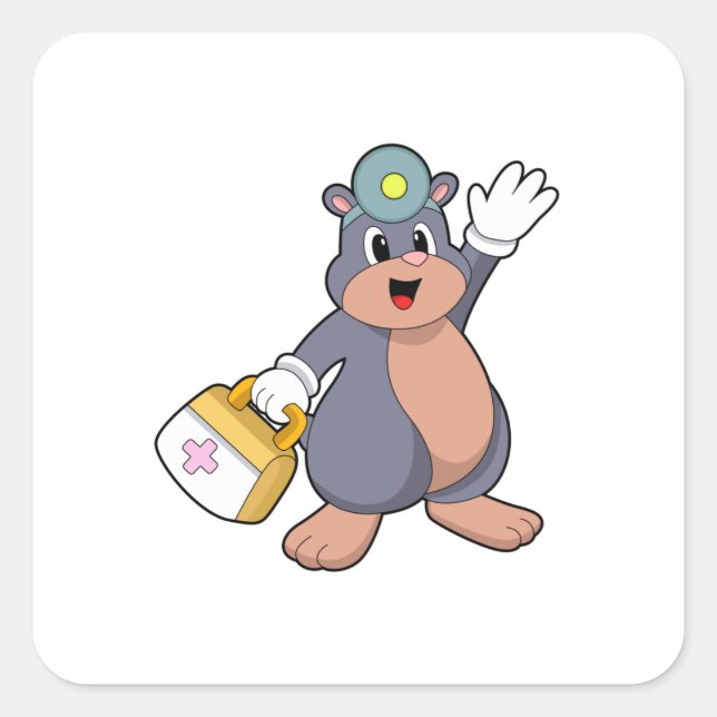 Sticker Carré Mole as Nurse with First aid kit.PNG (Devant)
