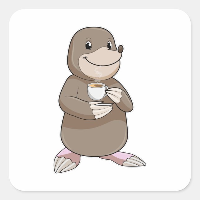 Sticker Carré Mole avec Coffee Cup (Devant)