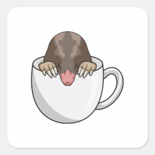 Sticker Carré Mole avec la coupe de café