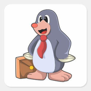 Sticker Carré Mole comme entrepreneur avec sac