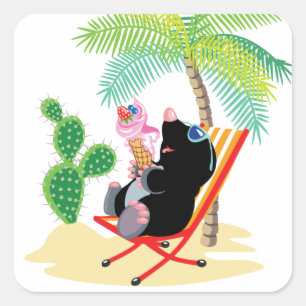Sticker Carré mole sur la plage