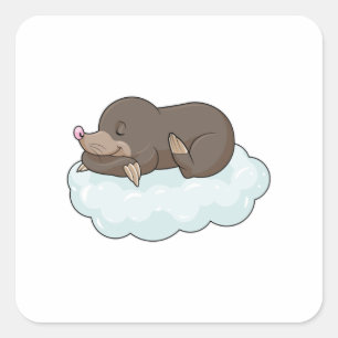 Sticker Carré Mole sur nuages