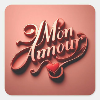 Sticker Carré Mon Amour