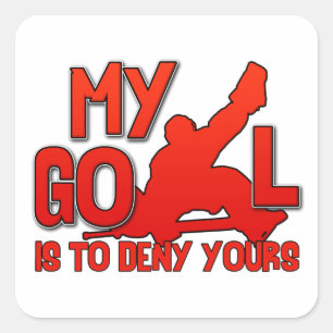 Sticker Carré Mon but, gardien de but d'hockey