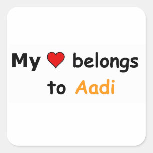 Sticker Carré Mon coeur appartient à Aadi