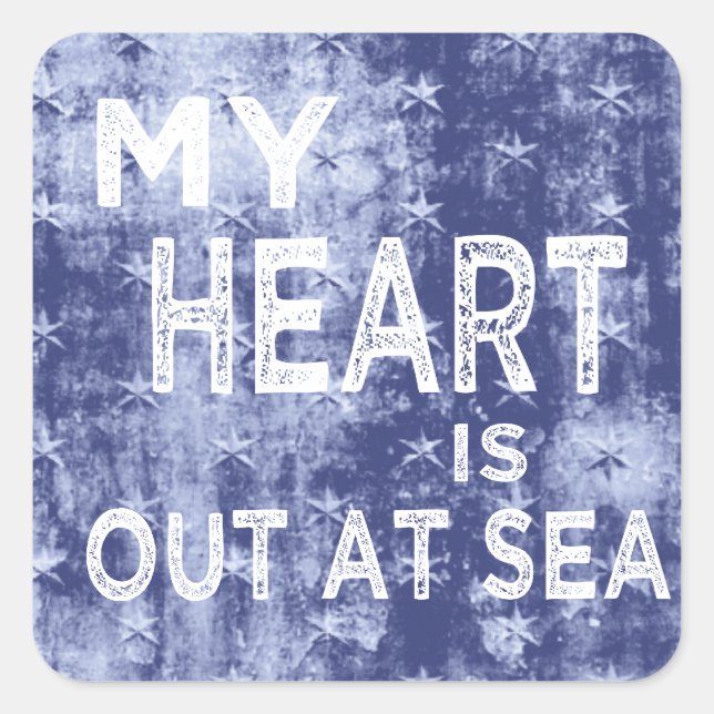 Sticker Carré Mon coeur est en mer (Devant)