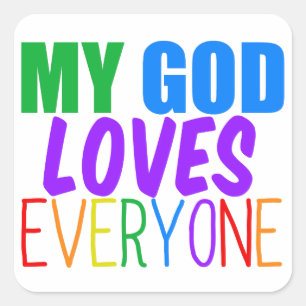 Sticker Carré Mon Dieu aime chacun