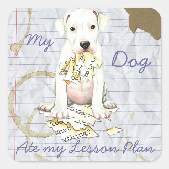 Sticker Carré Mon Dogo Mangé Mon plan de leçon (Devant)