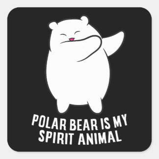 Sticker Carré Mon Esprit Animal Polaire Ours Mélange Ours Polair
