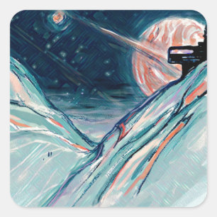 Sticker Carré Mon futur chez soi dans l'espace