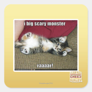 Sticker Carré Mon grand monstre effrayant